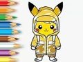 Igra Pobarvanka: dežni plašč Pikachu  spletu