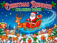 Igra Christmas Reindeer Coloring Pages spletu