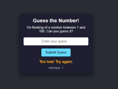 Igra Number Guessing spletu