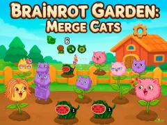 Igra Brainrot Garden. Merge Cats spletu