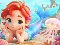 Igra Jigsaw Puzzle: Chibi Mermaid Marshmallow Jellyfish spletu