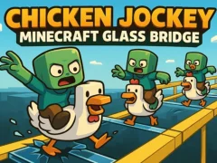Igra Chicken Jockey: Minecraft Glass Bridge spletu