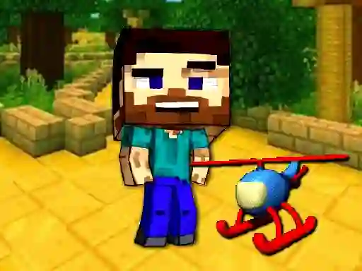 Igra Mineblock Helicopter Adventure spletu