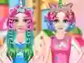 Igra Princesses Rainbow Unicorn Hair Salon spletu