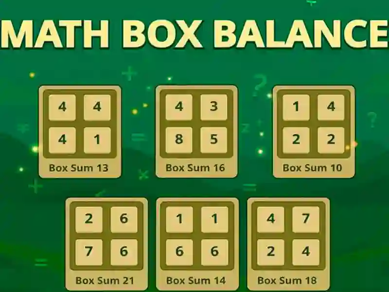 Igra Math Box Balance spletu