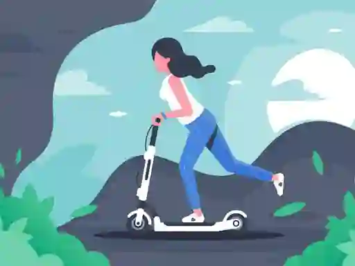 Igra Electric scooter rides jigsaw spletu