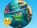 Igra Round Jigsaw Puzzle Collect Pictures of Funny Ocean Inhabitants spletu