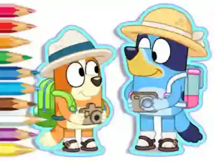 Igra Coloring Book: Bluey Camping spletu