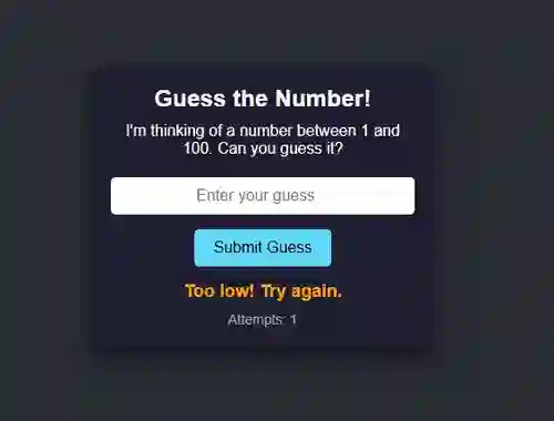 Igra Number Guessing spletu
