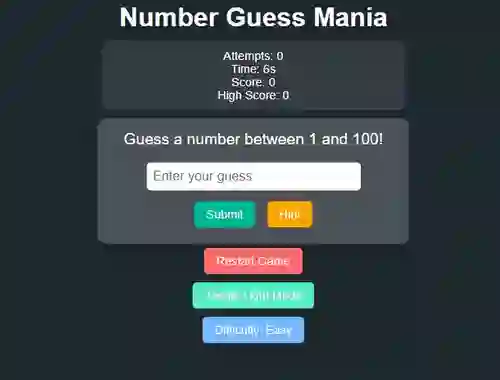 Igra Number Guess Mania spletu