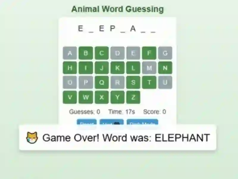 Igra Animal Word Guessing Game spletu