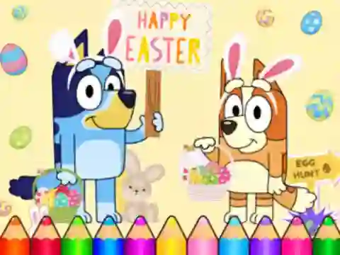 Igra Coloring Book: Bluey Happy Easter spletu