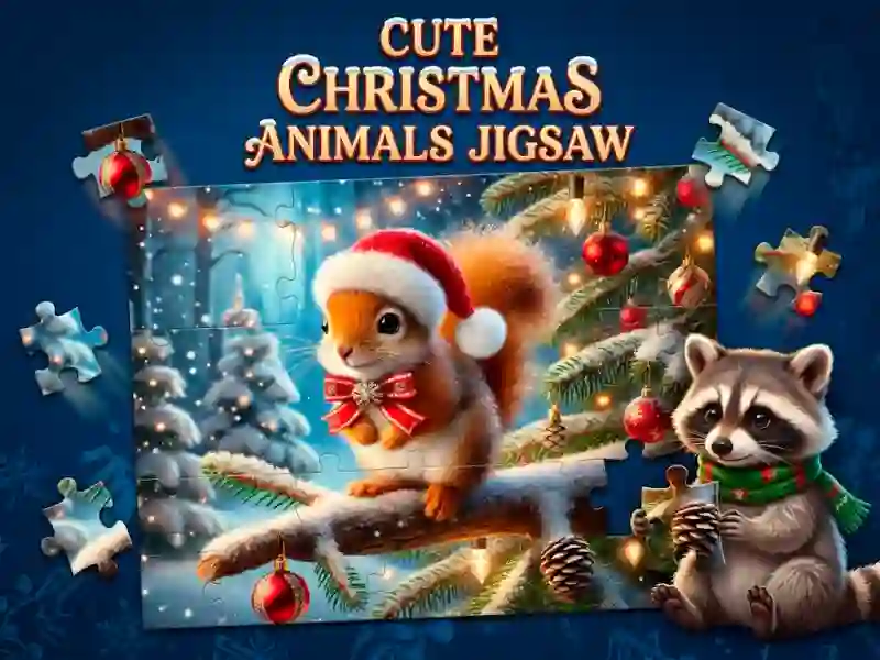 Igra Cute Christmas Animals Jigsaw spletu