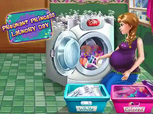 Igra Pregnant Princess Laundry Day spletu