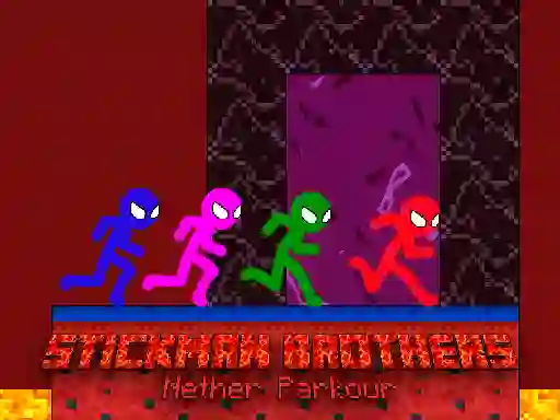 Igra Stickman Brothers Nether Parkour spletu