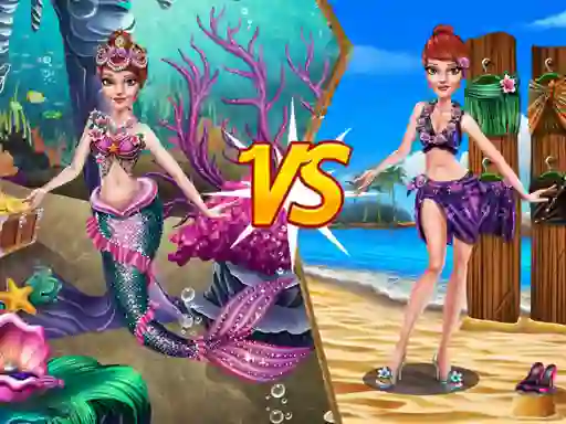 Igra Mermaid vs Princess Outfit spletu