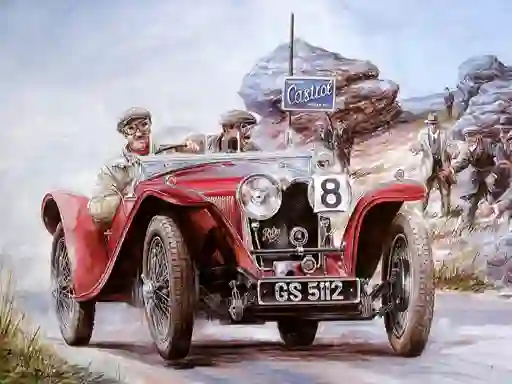 Igra Painting Vintage Cars Jigsaw Puzzle 2 spletu