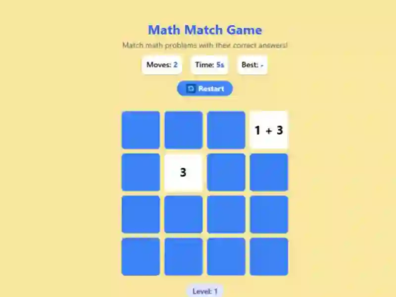 Igra Math Match Game spletu