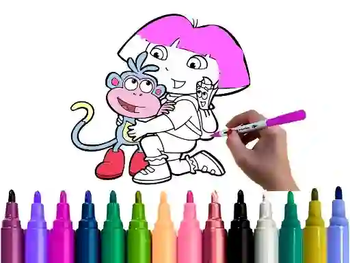 Igra Dora Coloring Fun Time spletu