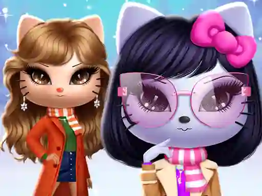 Igra Kitty Squad Winter Dress Up spletu