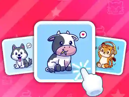 Igra Cute Animal Cards spletu