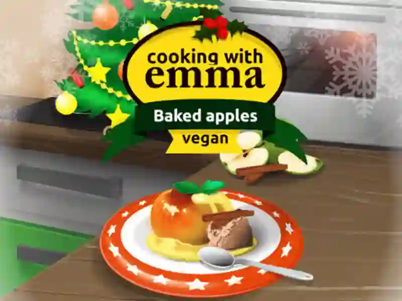 Igra Cooking with Emma Baked Apples vegan spletu