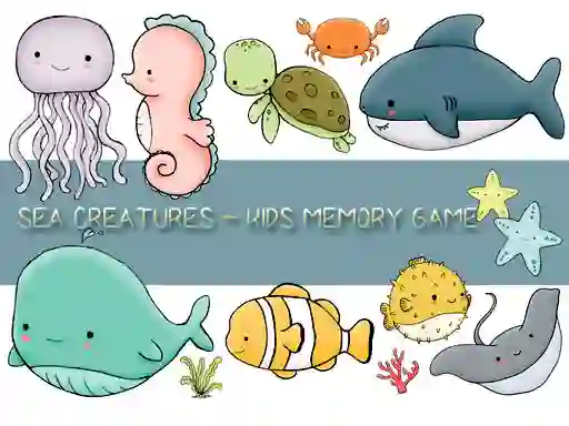 Igra Kids Memory Sea Creatures spletu