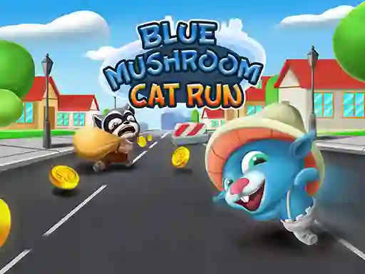 Igra Blue Mushroom Cat Run spletu