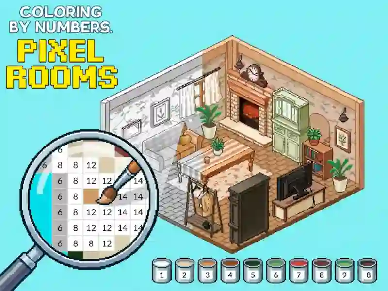 Igra Coloring by Numbers Pixel Rooms spletu