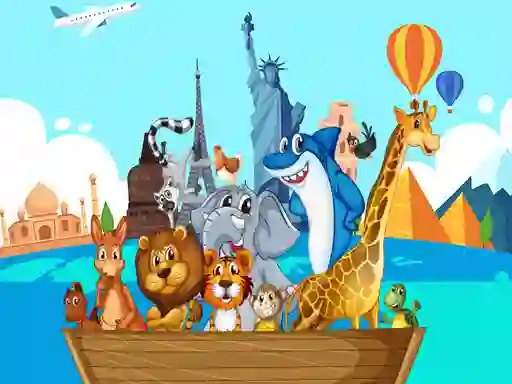 Igra Crazy Friends Travel The World Puzzle spletu