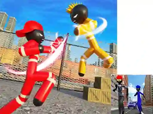 Igra Stickman Police vs Gangsters Street Fight spletu
