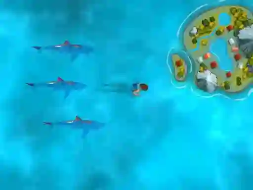 Igra Survive the Sharks spletu