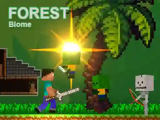 Igra Noob vs Zombies - Forest biome spletu