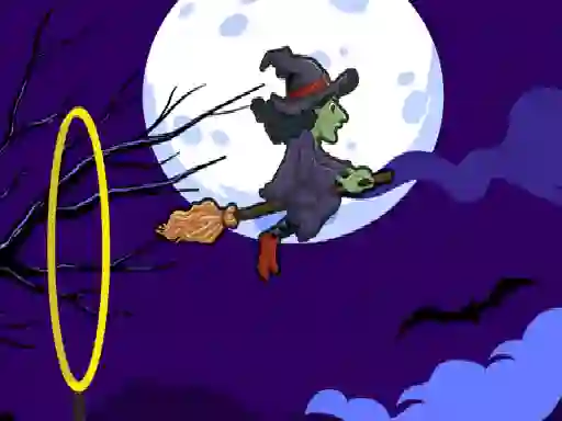 Igra Flying witch halloween spletu
