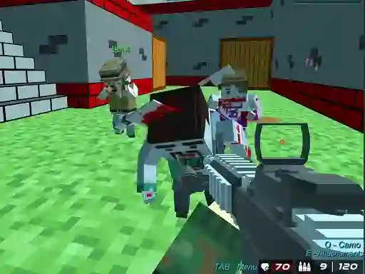 Igra Shooting Zombie Blocky Gun Warfare spletu