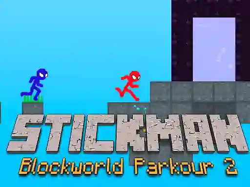 Igra Stickman Blockworld Parkour 2 spletu