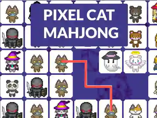 Igra Pixel cat mahjong spletu