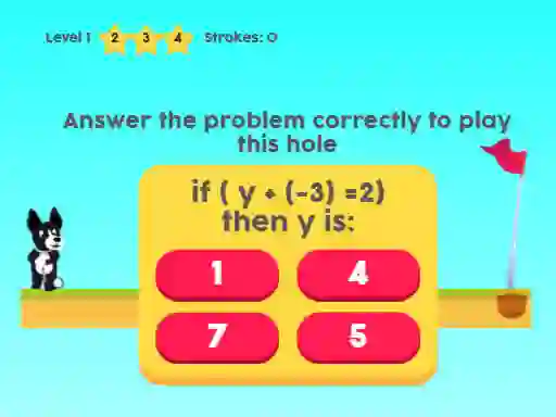 Igra MathPup Golf 4 Algebra spletu