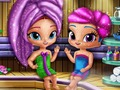 Igra Shimmer and Shine: peneči gini v savni  spletu