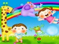 Igra Cartoon Žirafa Puzzle  spletu