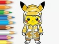 Igra Pobarvanka: dežni plašč Pikachu  spletu