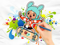 Igra Pobarvanka: Toca Boca Skateboard  spletu