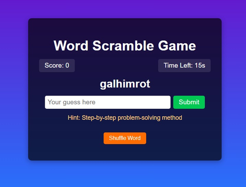 Igra Word Scramble Game Challenge spletu