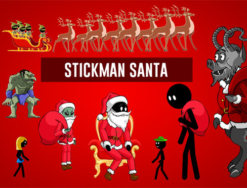 Igra Stickman Božiček  spletu