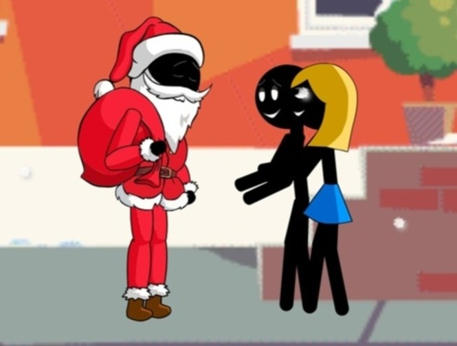Igra Stickman Božiček  spletu