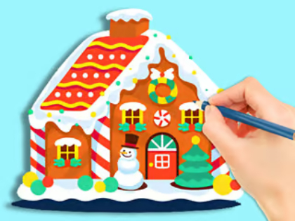 Igra Pobarvanka: Gingerbread Hut  spletu
