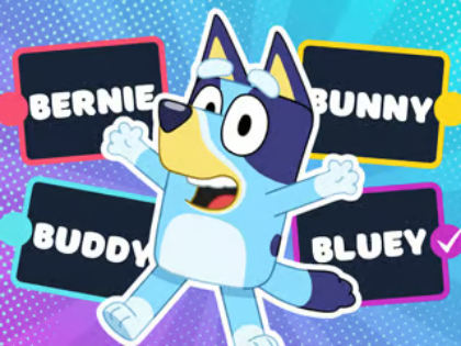 Igra Kviz za otroke: Bluey Super Fan Kviz  spletu