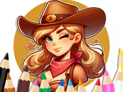 Igra Knjiga za barvanje: Cowgirl  spletu