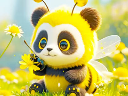Igra Sestavljanke: panda čebela  spletu