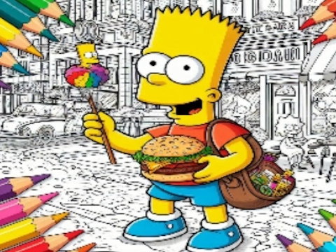 Igra Nazaj v šolo simpsons barvanje knjige  spletu